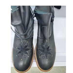 Anthropologie "MUSSE & CLOUD" KYLE Leather Boots, Size 10,‎ Black